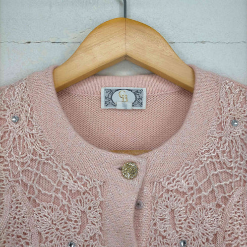 GB COLLECTION レース刺繍クルーネックカーディガン レディース 9R
