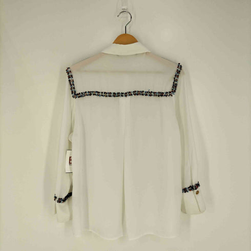 ザラ ZARA コントラスト テクスチャーシャツブラウス レディース import:M