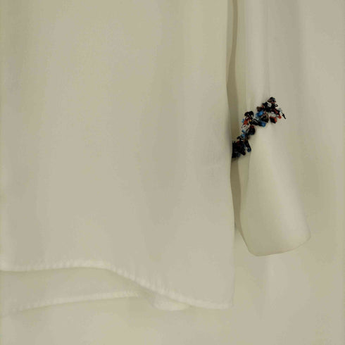 ザラ ZARA コントラスト テクスチャーシャツブラウス レディース import:M