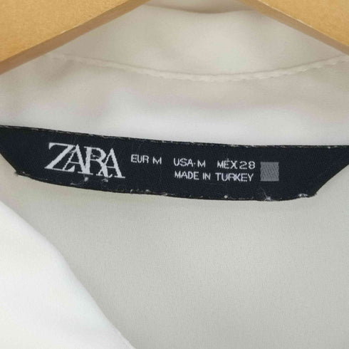 ザラ ZARA コントラスト テクスチャーシャツブラウス レディース import:M
