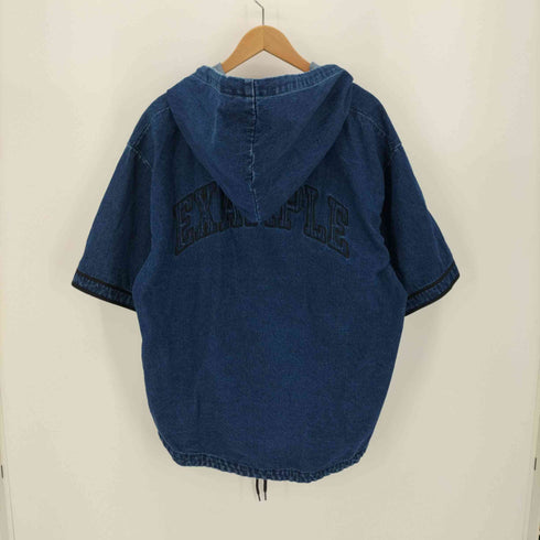 イグザンプル EXAMPLE HOOD DENIM BASEBALL S/S SHIRTS メンズ JPN:L