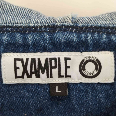 イグザンプル EXAMPLE HOOD DENIM BASEBALL S/S SHIRTS メンズ JPN:L