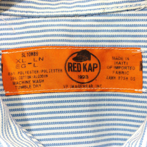 レッドキャップ RED KAP ハイチ製 長袖ストライプワークシャツ メンズ import:XL