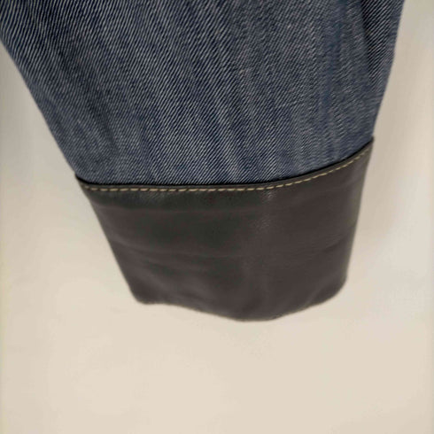 ザラ ZARA ポケットフェイクレザー デニムシャツ レディース import:XS