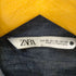 ザラ ZARA ポケットフェイクレザー デニムシャツ レディース import:XS