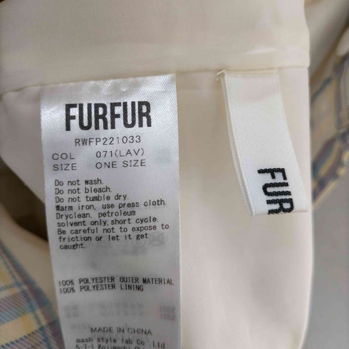 ファーファー furfur 22SS チェックワイドパンツ レディース ONE SIZE