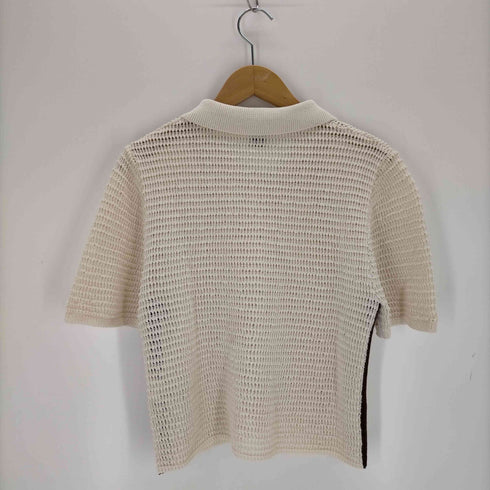 ロクビューティーアンドユースユナイテッドアローズ 6 BEAUTY & YOUTH UNITED ARROWS メッシュ ライン ニット シャツ レディース FREE
