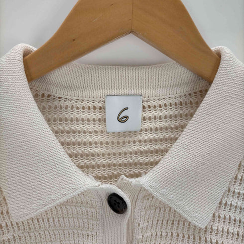 ロクビューティーアンドユースユナイテッドアローズ 6 BEAUTY & YOUTH UNITED ARROWS メッシュ ライン ニット シャツ レディース FREE