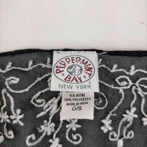 PERMANENT BAY MADE IN INDIA フラワー刺繍 ポリ大判スカーフ レディース ONE SIZE