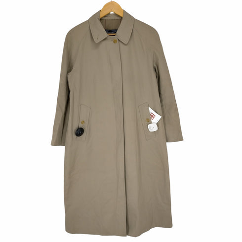 バーバリーズ BURBERRYS MADE IN ENGLAND 裏地チェック柄ステンカラーコート C100 レディース 12 PETITE