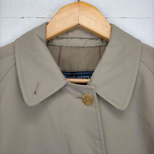 バーバリーズ BURBERRYS MADE IN ENGLAND 裏地チェック柄ステンカラーコート C100 レディース 12 PETITE