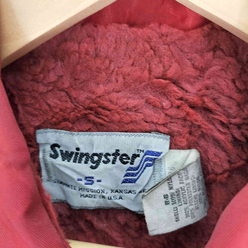SWINGSTAR 80S-90S USA製 企業プリント 裏地ボア ナイロン コーチ ジャケット メンズ import:S