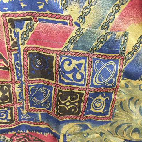 CHAMPAGNE THAI SILK エスニック 総柄 半袖シャツ メンズ import:XXL