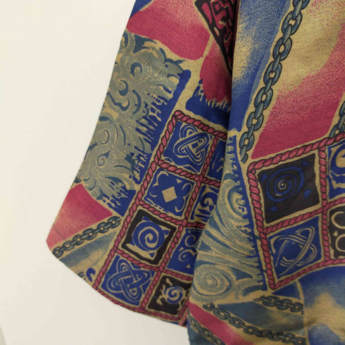 CHAMPAGNE THAI SILK エスニック 総柄 半袖シャツ メンズ import:XXL