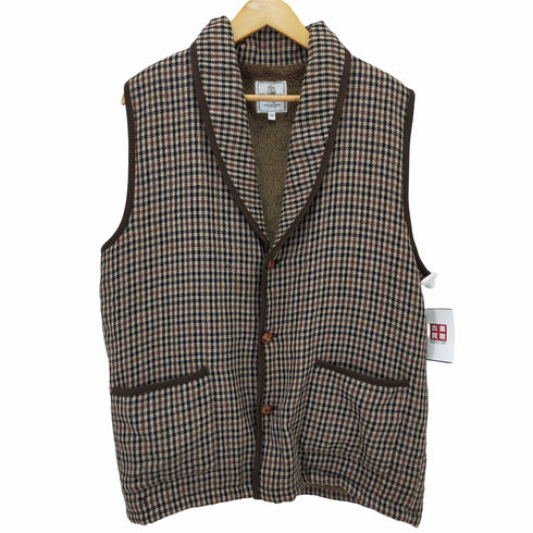 BE A MAN ショールカラー ウールチェックベスト メンズ JPN:M