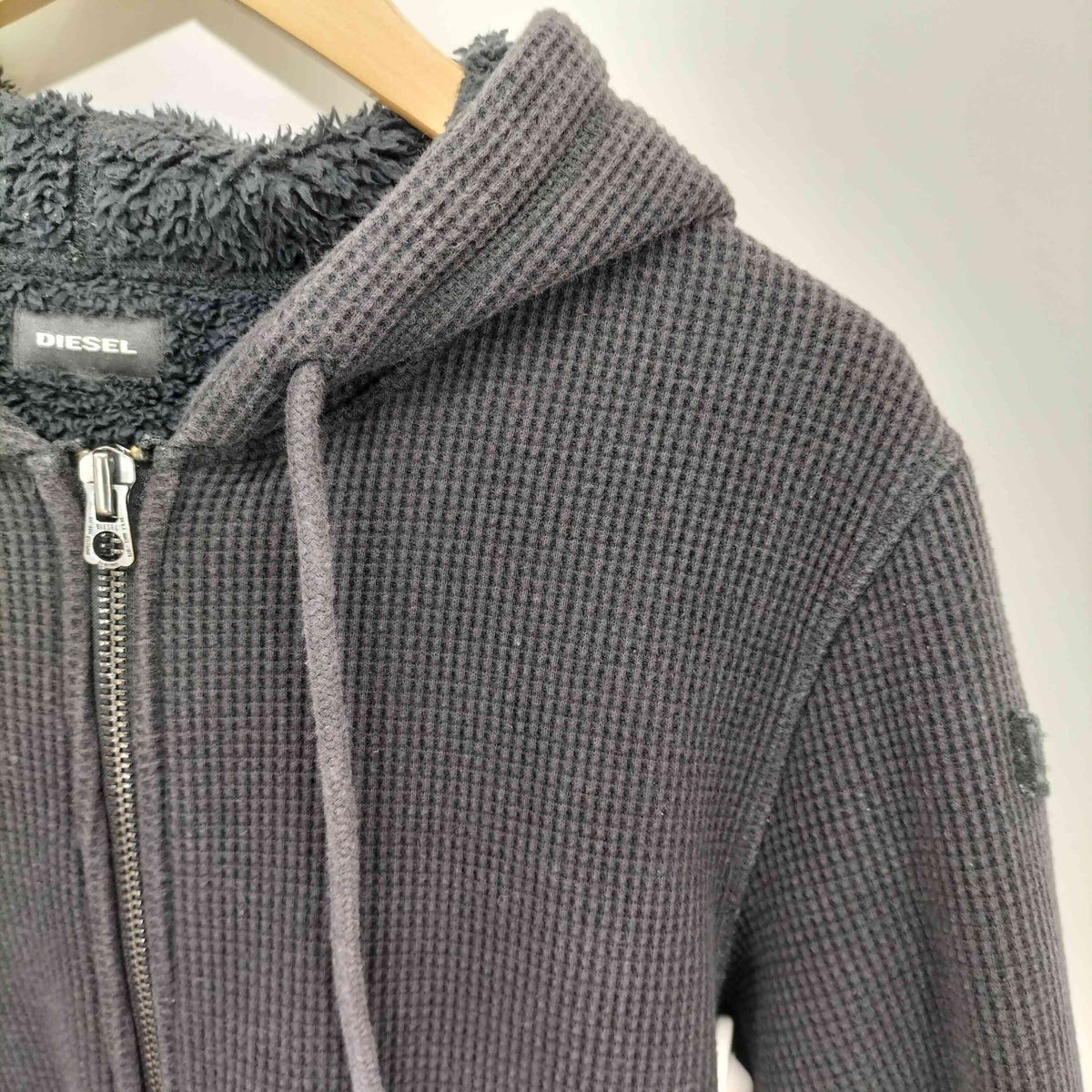 ディーゼル DIESEL サーマル ワッフル ジップアップパーカー メンズ 