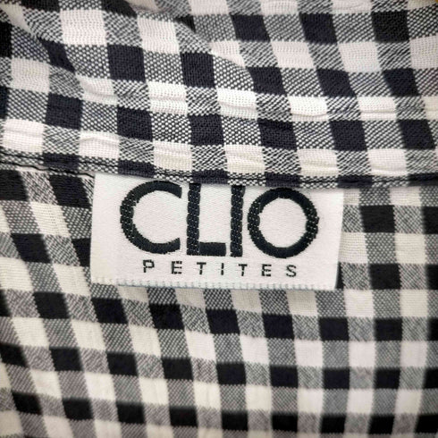 CLIO PETITES MADE IN USA ギンガムチェックオープンカラーシャツ レディース