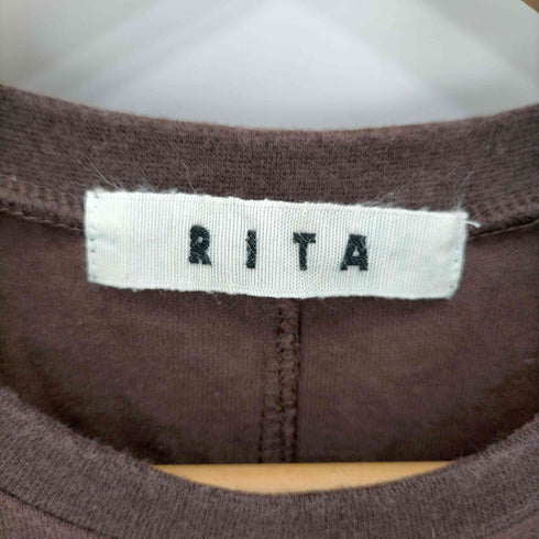 リタジーンズトウキョウ RITA JEANS TOKYO フロントプリントクルーネックTシャツ レディース