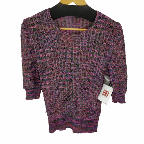 ELGRACE 編込み メッシュニットカットソー レディース