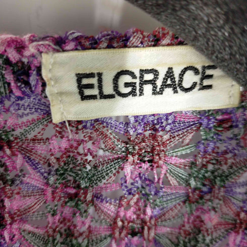 ELGRACE 編込み メッシュニットカットソー レディース