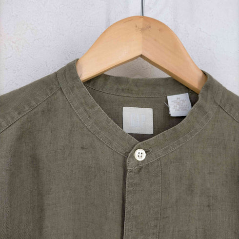 ギャップ Gap リネン バンドカラーシャツ メンズ import:M