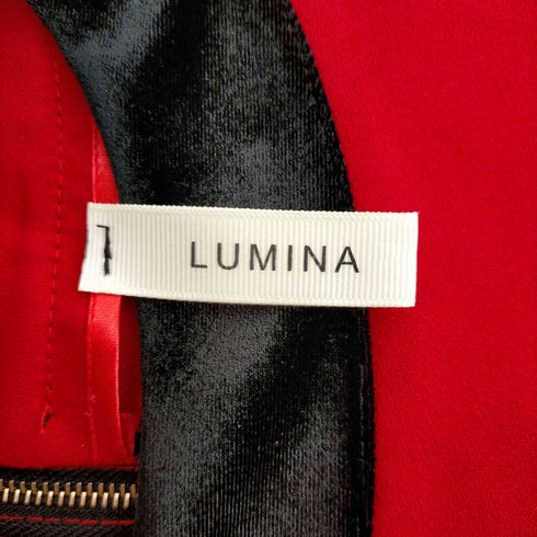 ルミナ LUMINA イタリア製 ベロア切替 ドレスワンピース レディース
