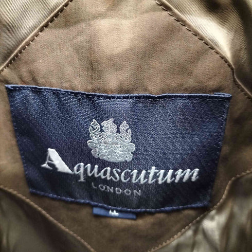アクアスキュータム AQUASCUTUM ダウンライナー 付き 裏地チェック ジップアップ ステンカラーコート メンズ LL