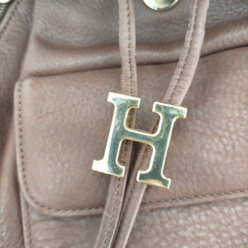 ヒロフ HIROFU Hロゴ レザーミニバックパック レディース