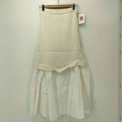 グレイル GRL バックベルトトップスXドッキングスカートニットセットアップ レディース L