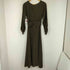 ザラ ZARA dress Midi Khaki black check print レディース import:S