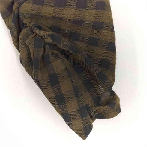 ザラ ZARA dress Midi Khaki black check print レディース import:S