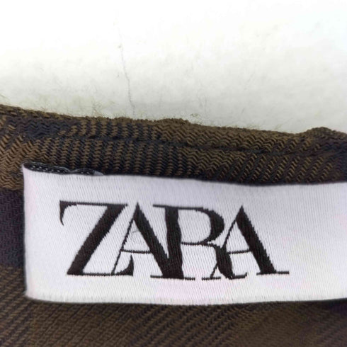 ザラ ZARA dress Midi Khaki black check print レディース import:S