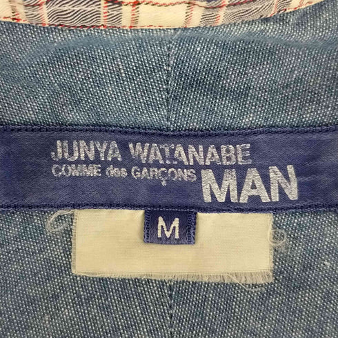 ジュンヤワタナベコムデギャルソンマン JUNYA WATANABE COMME des GARCONS MAN AD2011 デニム切替デザインコットンチェックシャツ メンズ JPN:M
