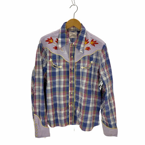エイチバーシー H BAR C 50~60S CALIFORNIA RANCHWEAR 刺繍チェックウエスタンシャツ メンズ
