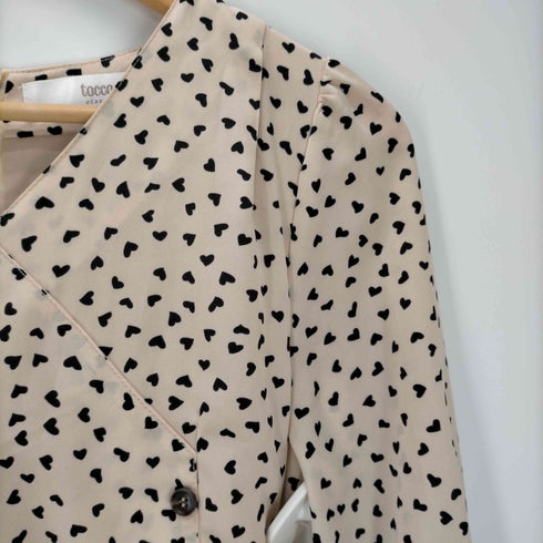 トッコクローゼット tocco closet 飾り釦付きウエストりぼん ハートドットワンピース レディース JPN:M