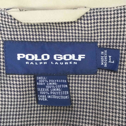 ポロゴルフラルフローレン POLO GOLF RALPH LAUREN 80-90s ポニー刺繍 裏地 千鳥格子 スタンドカラー ジャケット メンズ import:L
