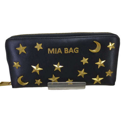 MIA BAG スタッズデザインレザーロングウォレット レディース