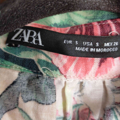 ザラ ZARA FLORAL PRINT SHIRT RESS レディース S