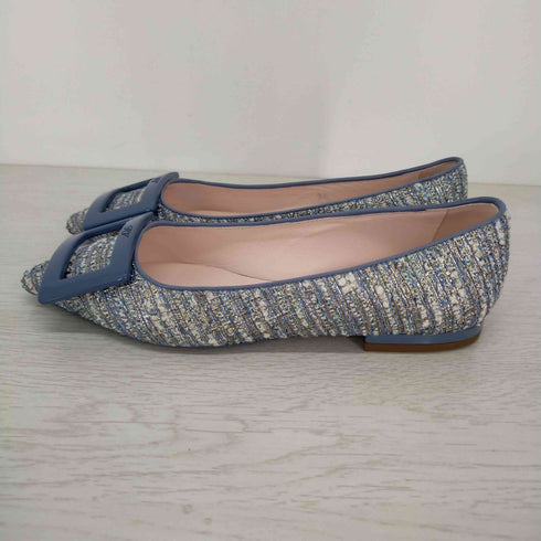 ロシェヴィヴィエ Roger Vivier 22SS パンプス フラット ポインテッドトゥ ツイード レディース JPN:21 34