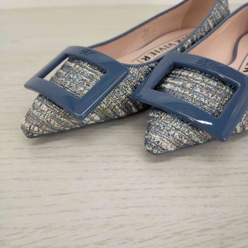 ロシェヴィヴィエ Roger Vivier 22SS パンプス フラット ポインテッドトゥ ツイード レディース JPN:21 34