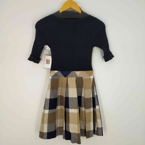 ブルーレーベルクレストブリッジ BLUE LABEL CRESTBRIDGE 切替ノバチェックニットワンピース レディース 36