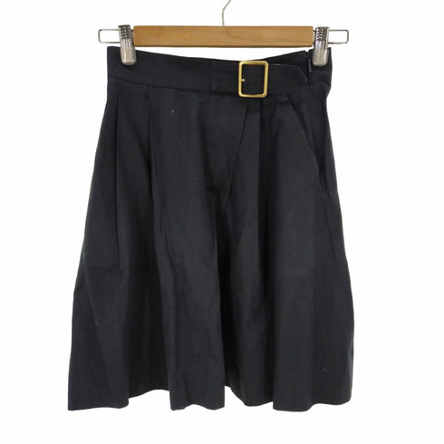 ブルーレーベルクレストブリッジ BLUE LABEL CRESTBRIDGE 金バックルベルト付 フレアミニスカート レディース 36