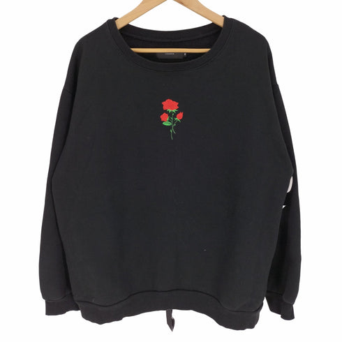 クーパー COOOPER 裏起毛 薔薇刺繍 バックジップ クルーネック スウェット メンズ JPN:M