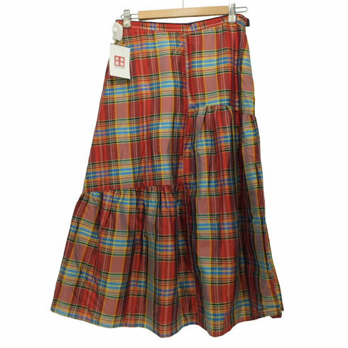 マカフィー MACPHEE 19SS バティックプリント フロントギャザーマキシスカート レディース 36