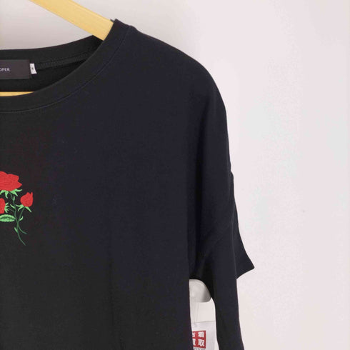 クーパー COOOPER 薔薇刺繍 バックジップ S/S Tシャツ メンズ JPN:S