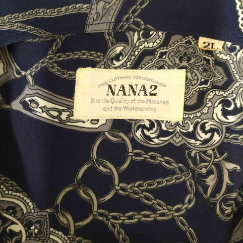 NANA2 ポリエステル チェーン 総柄 L/S シャツ メンズ 2L