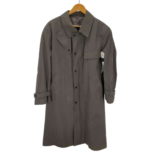 イヴサンローラン Yves Saint Laurent diffusion hommes 裏地チェック コットンナイロン 比翼 ステンカラーコート メンズ 90A4