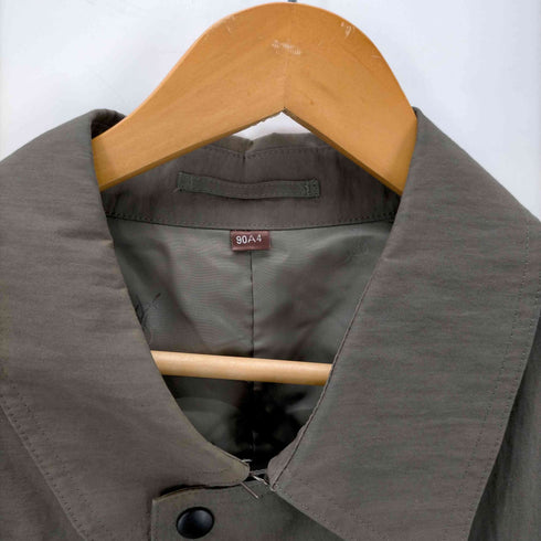 イヴサンローラン Yves Saint Laurent diffusion hommes 裏地チェック コットンナイロン 比翼 ステンカラーコート メンズ 90A4