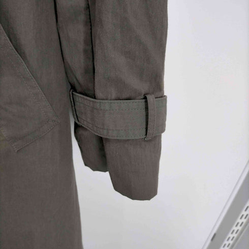 イヴサンローラン Yves Saint Laurent diffusion hommes 裏地チェック コットンナイロン 比翼 ステンカラーコート メンズ 90A4