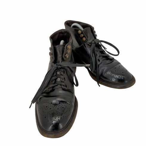 ドルチェアンドガッバーナ DOLCE&GABBANA MADE IN ITALY ウィングチップレースアップブーツ メンズ UK:6.5